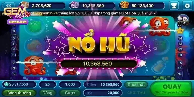 Nổ Hũ Xèng – Chơi Cực Hay Nhận Thưởng Khủng Từ Gemwin