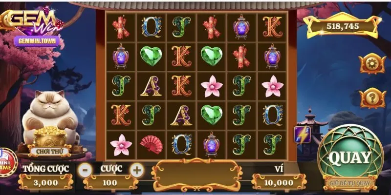 Biểu tượng may mắn và bảng trả thưởng hấp dẫn